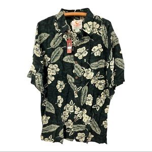 NWT VTG Pineapple Moon Hawaiian 100% Rayon Short Sleeve Button Up Men's Shirt XL